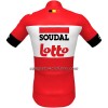 Completo Maglia + Pantaloncino con bretelle 2022 Lotto Soudal Manica Corta Rosso Bianco